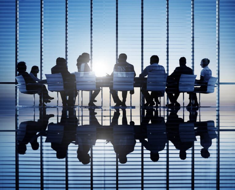 Backlit conference room table with large meeting